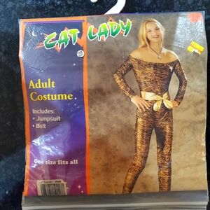 Cat Lady Jumpsuit (Missing Belt)- Costume- Size Adult One- New- RRR Halloween